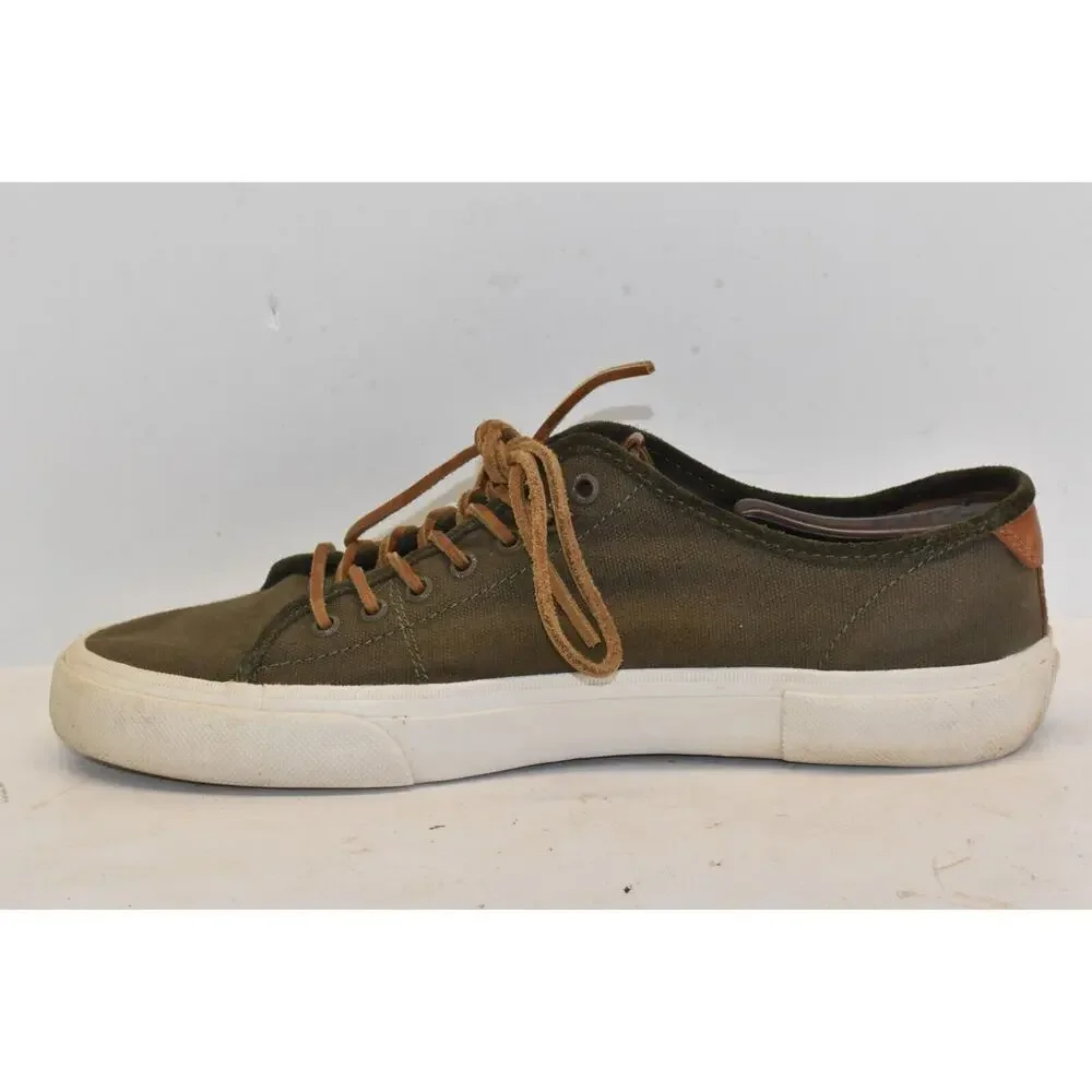 Frye Men's Ludlow Slip-On Canvas Shoes Olive Green Size 13 Style 3481491-OLV